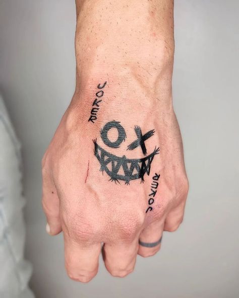 #BEAUTY, #RELATIONSHIPS #Fashion #Animals #Outfits #Winter Outfits #Animals# Ha Ha Tattoo Joker, Joker Rib Tattoo, Joker Simple Tattoo, The Joker Hand Tattoo, Joker Small Tattoo, Minimal Joker Tattoo, Villain Tattoo Ideas For Men, Tattoo Ideas For Men Meaningful Hand, Small Tats For Guys