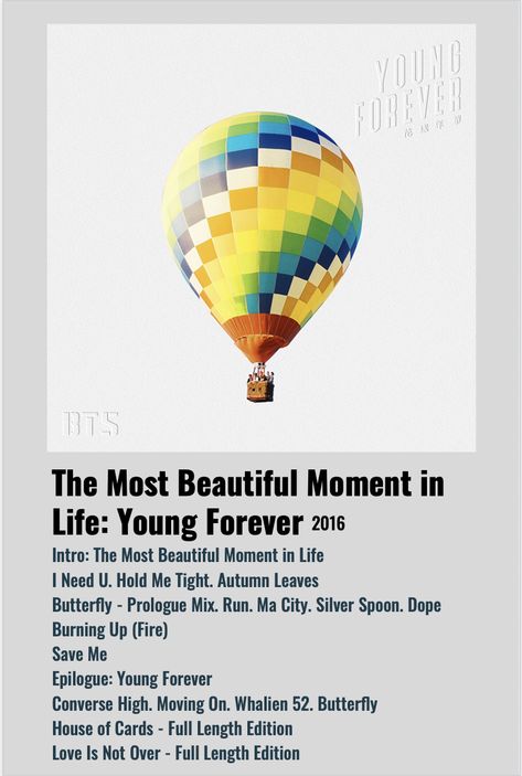 The Most Beautiful Moment In Life Young Forever, Bts The Most Beautiful Moment In Life, Bts Minimalist Poster, Hyyh Bts, Young Forever Album, Poster Bts, Bts Hyyh, Bts Music, Chris Brown Videos