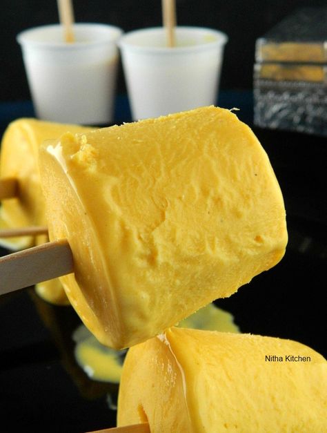 Kulfi Recipe Condensed Milk, Kulfi Recipe Easy, Indian Ice Cream, Mango Kulfi, Indian Mango, Kulfi Recipe, Mango Dessert, Mango Ice Cream, Baking Decorating