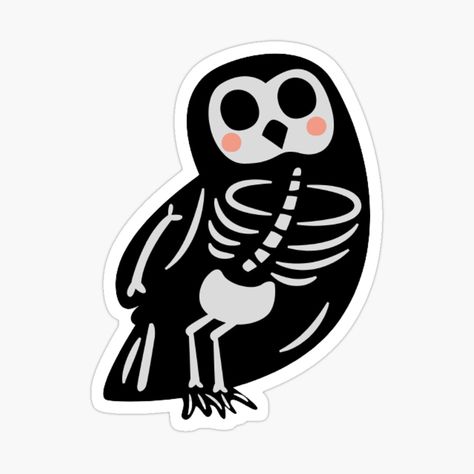 Get my art printed on awesome products. Support me at Redbubble #RBandME: https://www.redbubble.com/i/sticker/Owl-Skeleton-Sticker-by-AlecMakes1/152915665.EJUG5?asc=u Vet Dramatic Play, Owl Skeleton, Halloween Cookie Ideas, Animal Skeleton, Skeleton Sticker, Animal Skeletons, Cartoon Birds, Halloween Cookie, Beaded Jewelry Tutorials