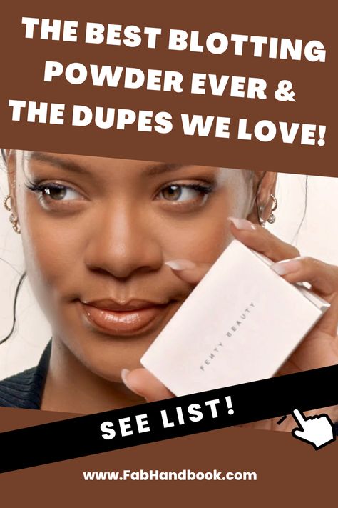 RiRi's blotting powder will keep your makeup looking IG ready and you looking airbrushed IRL. We love it, but we also found these amazing dupes! Blotting Powder, Fenty Beauty, Makeup Yourself, Our Love, Love It, Makeup Looks, Good Things, Makeup, Beauty