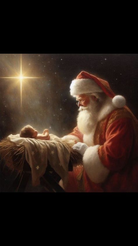 Santa Sitting In A Chair, Santa And Baby Jesus, Praying Santa Claus, Santa Holding Baby Jesus, Holiday Wishes Quotes, Christmas Religous Pictures, Kneeling Santa, Phone Pictures, Wish Quotes