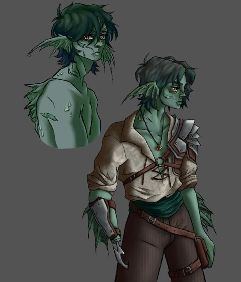 Seafolk Fantasy Art, Deep Sea Triton Dnd, Triton Character Art, Triton Pirate, Aquatic Elf Male, Triton Dnd Male, Triton Fighter, Triton Bard, Triton Character Design