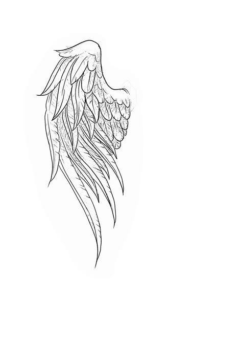 Angel Wing Back Tattoo Women, Angle Wings Draw, Angel Wings Tattoo Stencil, Angel Wing Outline, Angel Wings Tattoo On Back, Meaningful Tattoos For Men, Wings Sketch, Angel Wings Drawing, Geometric Mandala Tattoo