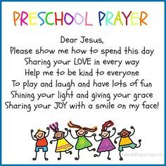 Preschool prayer for Preschool Prayer, Preschool Bible Lessons, Christian Preschool, School Prayer, Toddler Class, Preschool Bible, Prayers For Children, Preschool Class, Preschool Songs