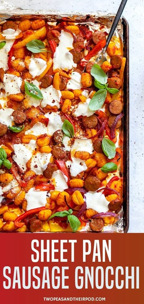 Sausage Gnocchi, Sheet Pan Sausage, Sausage Marinara, Sheet Pan Suppers, Sheet Pan Dinners Recipes, Recipe Sheets, Gnocchi Recipes, Pan Recipes, Sheet Pan Dinners