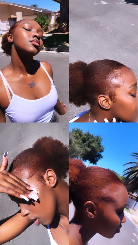 Colored 4c Hair Black Women, Hair Dye Ideas For Afro, Dark Ginger Dyed Hair, 4c Dyed Hair Natural Ginger, Hair Color 4c Natural Hair, Dyed African Hair, Color 4c Natural Hair, Brown Hair Dye Inspiration, Dyed Afro Hair 4c Ginger