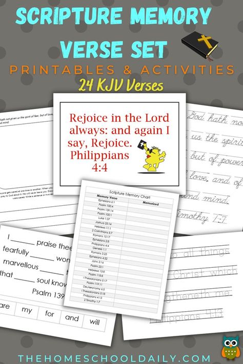 Kids Scripture Memory, Scripture Memory For Kids, Bible Verses For Kids To Memorize, Bible Basics For Kids, Bible Memory Verses For Kids, Memory Verse Activities, Free Printable Scripture, Memory Verses For Kids, Kjv Bible Verses