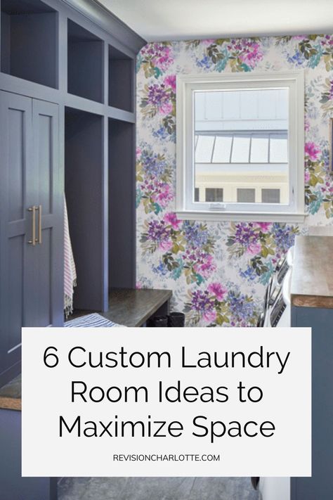 Custom laundry room and mudroom combinations are a popular and smart way to make the most of your space! Click through for 6 custom laundry room remodel ideas. We offer laundry room makeovers and home remodels and design in the Greater Charlotte, North Carolina area. Back Porch Laundry Room Ideas, Two Tone Laundry Room Cabinets, Navy Washer And Dryer Laundry Room, Laundry Room Floors Ideas, Purple Laundry Room Ideas, Small Laundry Mudroom Combo, Laundry Room Design Top Loader Layout, Laundryroom/mudroom Ideas, Large Laundry Room Design