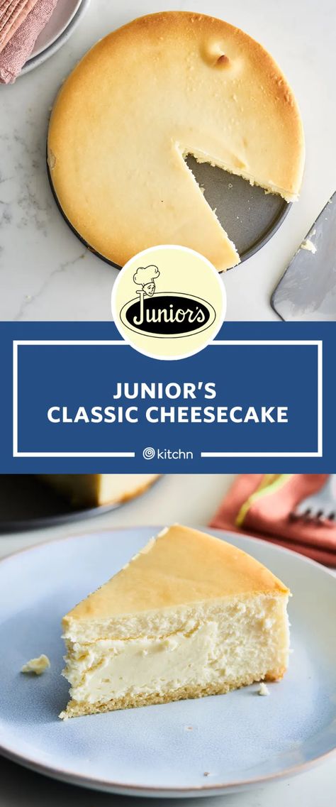 Jr Cheesecake Recipe, Fun Cheesecake, Newyork Cheesecake, Juniors Cheesecake, Cheesecake Recipes Classic, Homemade Cheesecake, Classic Cheesecake, Easy Cheesecake Recipes, Salty Cake