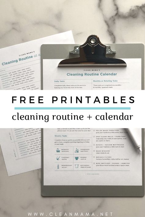 Free Printables : Clean Mama’s Cleaning Routine Cleaning Calendar Cleaning Calendar, Zone Cleaning, Clean Mama, Cleaning Printable, Toddler Schedule, Carpet Cleaning Hacks, House Cleaning Checklist, Cleaning Walls, Cleaning Checklist