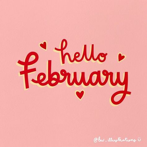 February Clipart, February Hello, Hello February, Days And Months, Calendar Wallpaper, Birthday Month, Happy Planner, Neon Signs, Birthday Party