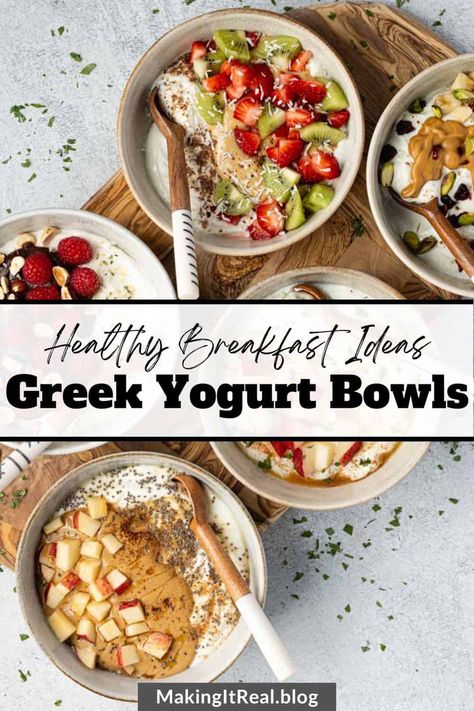 Here are some healthy breakfast ideas with Greek yogurt to start your day feeling calm, focused, and hunger-free for several hours. Greek Yogurt Breakfast Ideas, Greek Yogurt Recipes Breakfast, Healthy Yogurt Breakfast, Yogurt Recipes Breakfast, Greek Yogurt Recipes Healthy, Greek Yogurt Breakfast Bowl, Ingredient Prep, Yoghurt Breakfast, No Added Sugar Recipes