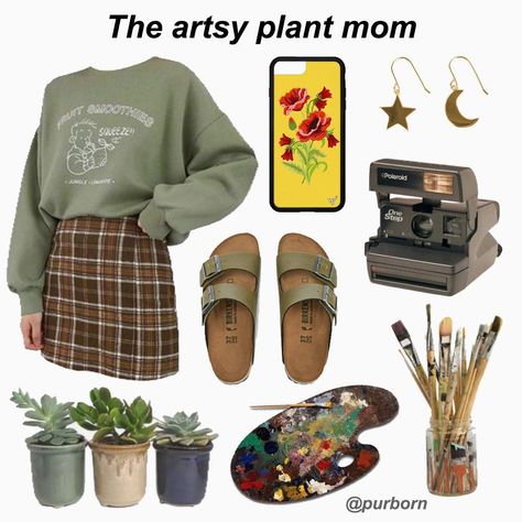 Art Mom Aesthetic Outfit, Plant Mom Aesthetic Outfit, Artsy Aesthetic Clothes, Art Mom Aesthetic, Mom Aesthetic Outfit, Plant Mom Aesthetic, Art Mom, Mom Aesthetic, Artsy Aesthetic