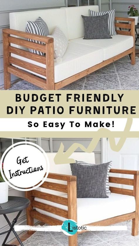 Diy Backyard Furniture Ideas, Diy Patio Furniture Plans, Diy Outdoor Lounge Furniture, Diy Pool Furniture, Diy Lawn Furniture, Diy Patio Seating, Diy Backyard Ideas On A Budget, Diy Porch Furniture, Diy Patio Cushions