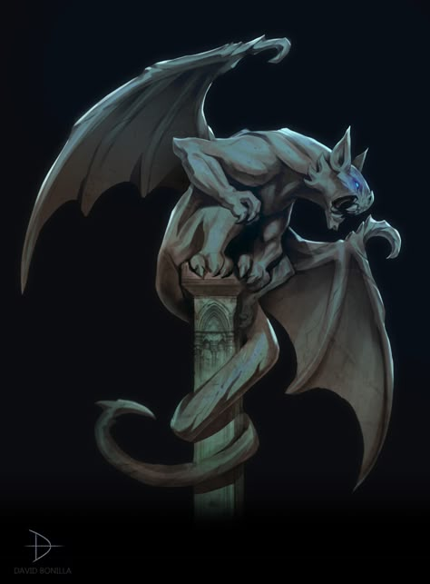 ArtStation - Gargoyle Gargoyle Drawing, Gargoyles Characters, Gargoyles Art, Gargoyle Tattoo, Rpg Ideas, Mythical Beast, Fantasy Creatures Art, Mythical Creatures Art, Mythological Creatures