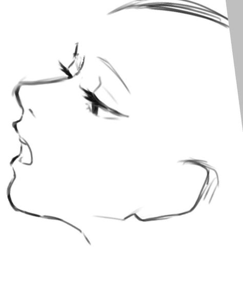 Manhwa Nose Reference, Bff Poses Drawing Reference, Side Profile Base Drawing, Manga Artstyle Reference, Oblique Right Face Drawing, Hand To Chest Pose Drawing, Side Profile Drawing Reference Anime, Face 3/4 View Drawing, Group Of 4 Poses Drawing Reference