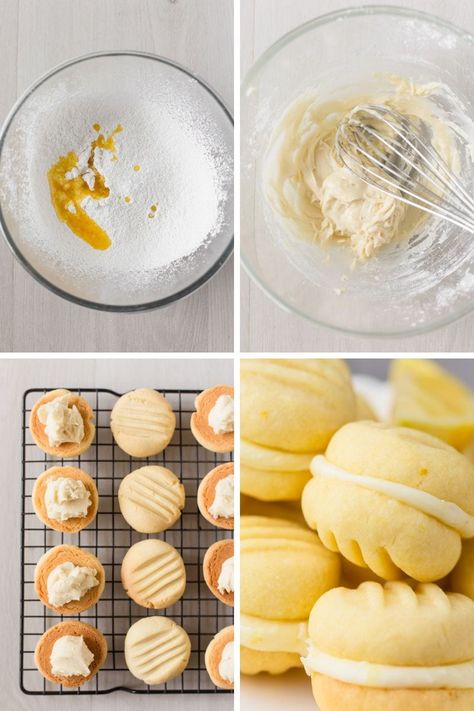 Easy Slice, One Layer Cakes, Lemon Cookies Recipes, Lemon Dessert, Melting Moments, Lemon Dessert Recipes, Lemon Filling, Buttery Biscuits, Easy Cupcakes