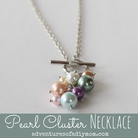 DIY Pearl Cluster Necklace Tutorial Pearl Necklace Diy, Diy Pearl Necklace, Baguette Diamond Necklace, Pearl Cluster Necklace, Baguette Necklace, Pearls Diy, Necklace Tutorial, Pearl Jewelry Necklace, Necklace Diy