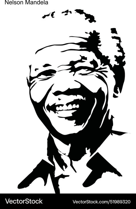 Nelson Mandela Black And White, Nelson Mandela Drawing, Nelson Mandela Art, Mandela Drawing, Nelson Mandela Day, African History Truths, Mandela Art, Drawings Simple, African History