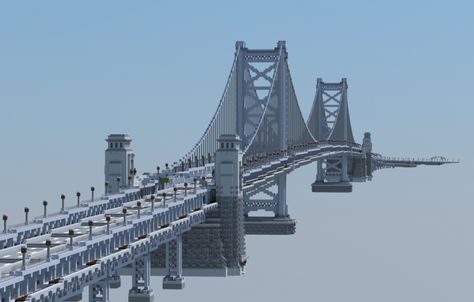 Ben Franklin Bridge 1:1, Philadelphia, PA Minecraft Project Minecraft City Bridge, Minecraft Modern Bridge, Minecraft Suspension Bridge, Minecraft Skyscraper, Minecraft Bridge, Minecraft Building Guide, Minecraft City Buildings, Minecraft Ps4, Rumah Minecraft Sederhana