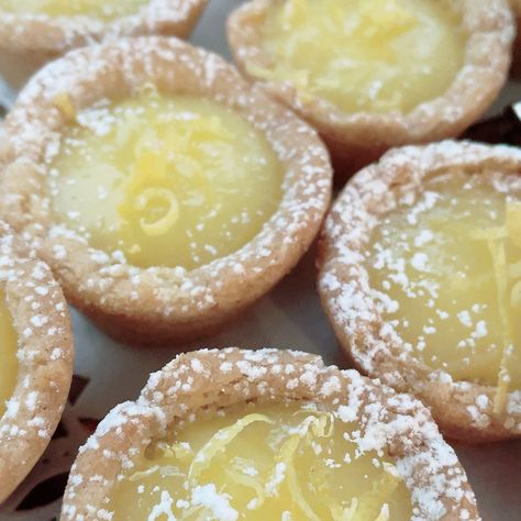 Lemon Bar Cookie Cups Recipe, Lemon Cookies Panera, Lemon Cookie Cups, Lemon Bar Cookie Cups, Lemon Snowflake Cookies, Lemon Snowflake Cookies Taste Of Home, Christmas Trays, Almond Filling, Smart Cookies