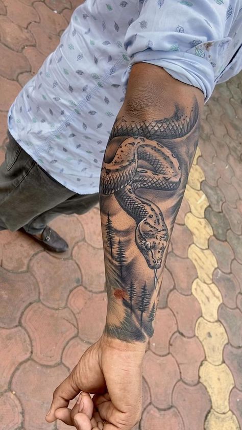 Forearm Tattoo Animals, Right Forearm Tattoo Men, Snake Sleeve Tattoos For Guys, Small Animal Tattoos For Men, Mandala Tattoo Sleeve For Men, Animal Sleeve Tattoo Men, Animal Half Sleeve Tattoo, Men Forearm Tattoos Sleeve, Full Forearm Tattoo Men