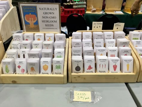 Seed Packet Display Ideas, Seed Packet Display, Selling Seeds, Seed Packaging Design, Seed Organization, Seed Gifts, Coffee Bag Packaging, Seed Swap, Different Types Of Seeds