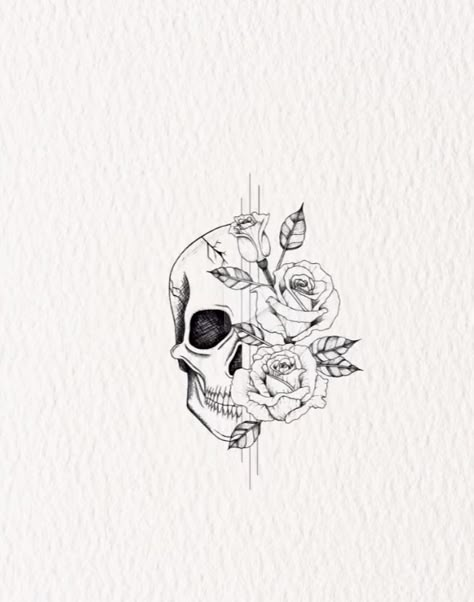 Pretty Skull Tattoos For Women, Pretty Skull Tattoos, Floral Skull Tattoos, Sugar Skull Art Drawing, Girly Skull Tattoos, Small Skull Tattoo, Skull Tattoo Flowers, Anatomy Tattoo, Feminine Skull Tattoos