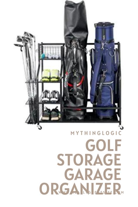 Mythinglogic Golf Storage Garage Organizer, Golf Bag Storage Stand and Other Golfing Equipment Rack, Extra Storage Rack for Golf Clubs #Golf #FathersDayGift #FathersDay #GiftforHim Unique Gifts For Dad, Garage Organize, Garage Shed, Storage Stand, Bag Stand, Golf Equipment, Extra Storage, Garage Storage, Accessories Storage