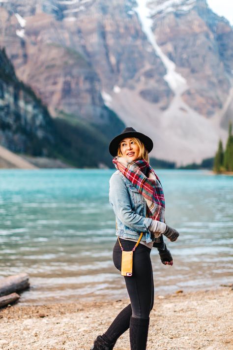 What to Wear for Banff National Park in Early September Nature Outfits Forests, Pacsafe Backpack, September Travel, Carryon Suitcase, Nature Outfits, Outfit Ideas Summer, Ear Warmer Headband, National Parks Trip, Lake Louise