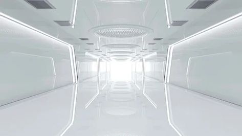 Spaceship or science lab Animation seamless loop. Sci-Fi corridor white color , 3D render. Spaceship Door, Spaceship Corridor, Sci Fi Spaceship, Royalty Free Video, Science Lab, Video Clips, Video Footage, Ghost Chair, Video Clip