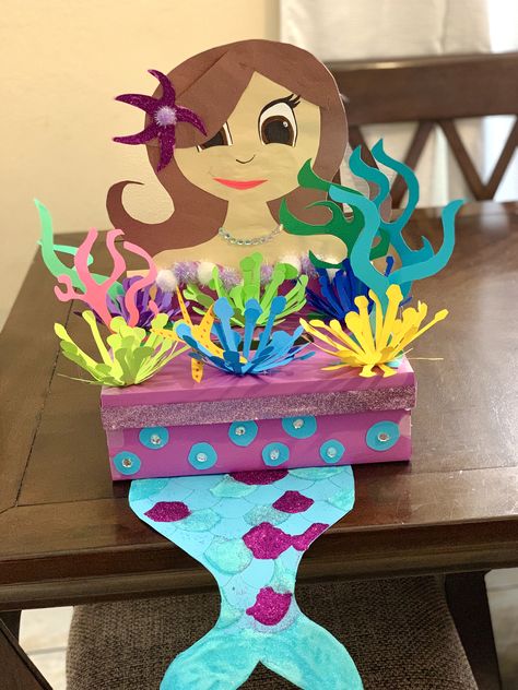 Under The Sea Valentines Boxes, Ariel Valentines Boxes, Little Mermaid Valentines Boxes, Ocean Valentine Box Ideas, Mermaid Valentine Box Ideas, Mermaid Valentines Boxes Diy, Valentines Box Ideas For Girls Diy, Princess Valentines Day Boxes, Barbie Valentine Box Ideas