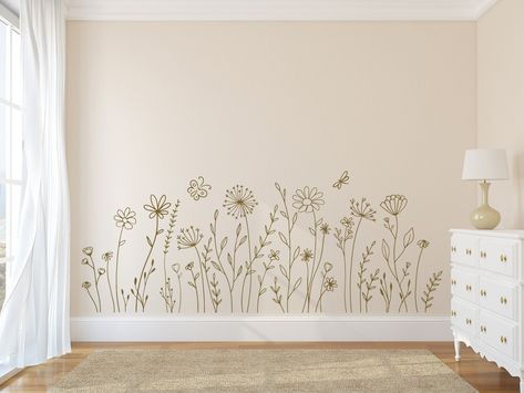 Doodle Flowers Outline Wall Decal for Nursery Kids Baby Rooms Playroom Preschool School Decor - Doodle Garden Removable Wall Stickers 308 Decoration Nature, Doodle Flowers, Wall Art Decal, Flower Outline, Flowers Wall Art, Flower Wall Decals, Floral Decal, Removable Wall Stickers, Flower Wall Stickers