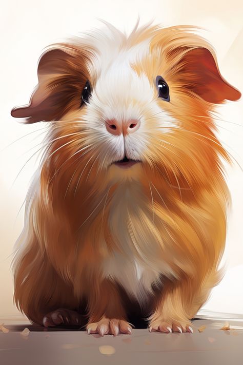 A cute guinea pig created using digital art. Guinea Pig Painting, Guinea Pig Illustration, Pig Painting, Pig Illustration, Pig Art, Cute Guinea Pigs, Cute Little Drawings, Guinea Pigs, Baby Animals