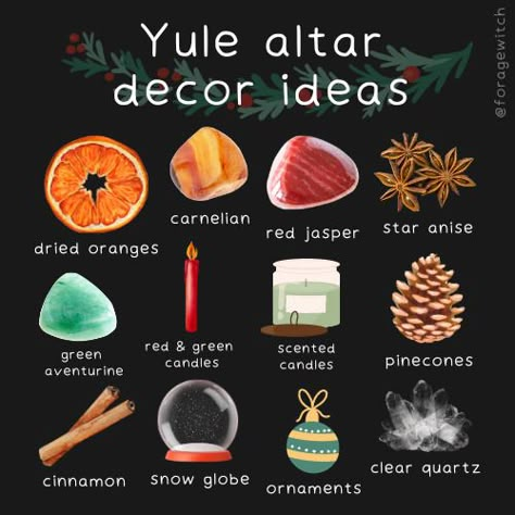 Forage Witch Yule Altar, Yule Traditions, The Sabbats, Yule Crafts, Candle Color Meanings, Yule Celebration, Pagan Yule, Happy Winter Solstice, Ritual Magic