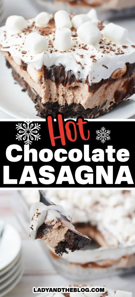 Craving the ultimate winter comfort food? Have you ever thought of making hot chocolate lasagna? It’s a decadent dessert that combines the rich flavors of hot cocoa with the luscious layers of a classic lasagna. The perfect chocolate layered dessert! Chocolate Layered Dessert, Hot Chocolate Lasagna, Chocolate Lasagna Dessert, Chocolate Layer Dessert, Making Hot Chocolate, Lasagna Dessert, Hot Chocolate Desserts, Chocolate Lasagna Recipe, Chocolate Graham Cracker Crust