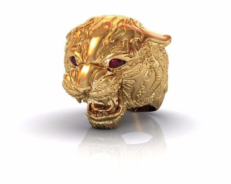 Ruby Cocktail, Tiger Ring, Gold Tiger, Pattern Weights, Animal Ring, Ring Man, Pet Tiger, Cat Ring, Silver Signet Ring