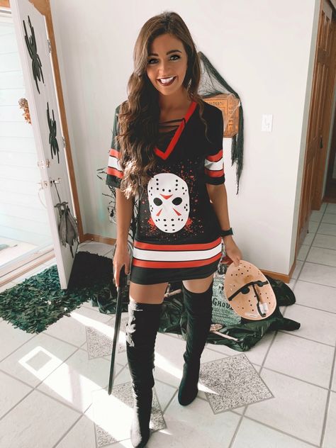 Female Jason Halloween Costume, Women’s Jason Costume, Cute Jason Costume, Jason Women Halloween Costume, Girl Jason Halloween Costume, Womens Jason Costume, Female Jason Costume, Diy Jason Costume Women, Jason Vorhees Costume Women