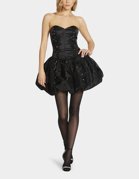 BETSEY JOHNSON - $129.00 | Get ready to bubble up your style with the NESA MINI DRESS! This black mini dress features a playful bubble hem, adding a fun twist to your wardrobe. #betseyjohnson #AD Bubble Mini Dress, Bubble Skirt Dress, Betsey Johnson Clothes, Betsey Johnson Dress, Bubble Up, Bubble Hem, Bubble Skirt, Betsey Johnson Dresses, Mini Dress Black