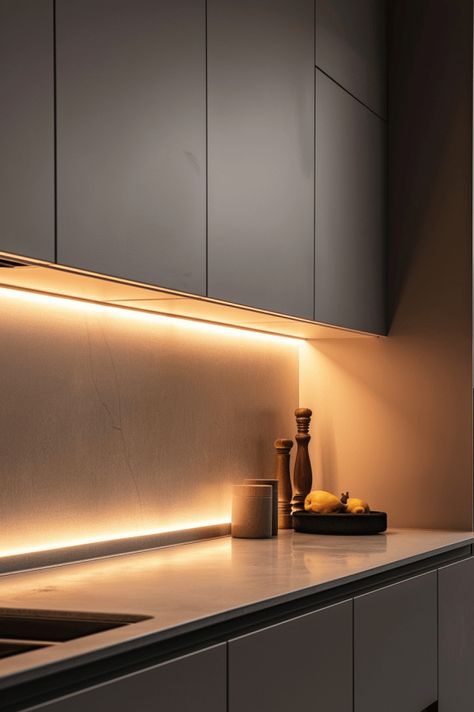 6 Common Kitchen Lighting Mistakes You Don’t Know You’re Making - Blog by Cavelights Led Lights Kitchen Cabinets, Indirect Lighting Kitchen, Wall Washer Lighting Interior, Kitchen Ambient Lighting, Cabinet Lighting Ideas, Kitchen Counter Lighting, Pantry Light, Pantry Lighting, Best Kitchen Lighting