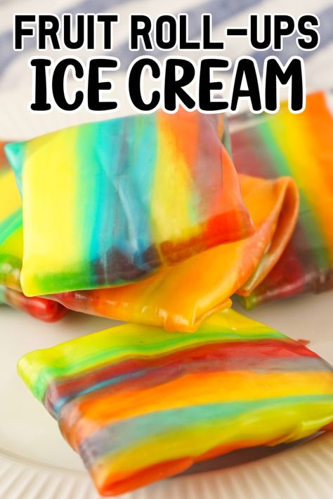 Ice Cream And Fruit Roll Ups, Fruit Roll Up Ice Cream Recipe, Fruit Roll Up And Ice Cream, Fruit Roll Up Ice Cream, Fruit Roll Up Recipe, Roll Up Ice Cream, Trending Snacks, Couple Food, Candied Fruit Recipes