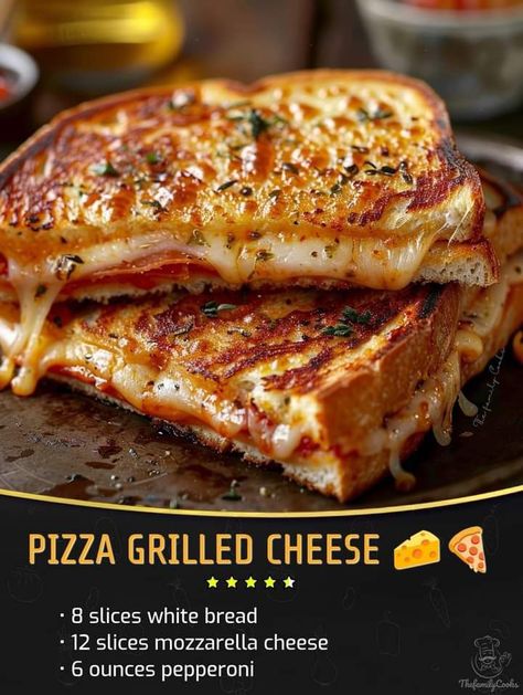 Pizza Grilled Cheese Recipes, Pizza Grilled Cheese Sandwich, Pizza Grilled Cheese, Sandwhich Recipes, Grandma Cooking, Grilled Cheese Sandwiches, Grilled Cheese Recipes, Grilled Sandwich, Grandmas Recipes