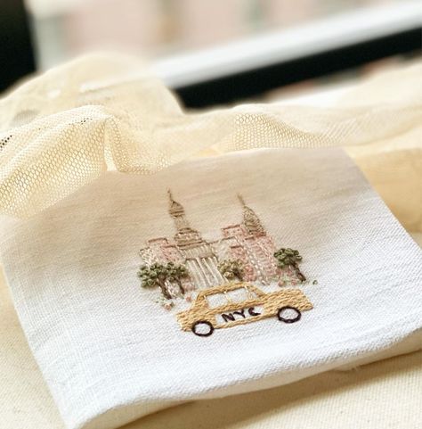 Julia Cheung’s Instagram post: “New York, New York. #handmade #handembroidery #embroidery” Nyc Embroidery, City Embroidery, I Spy Diy, Learning To Embroider, Beginner Embroidery, Beginner Embroidery Kit, Hand Embroidery Kits, Embroidery Diy, Towel Embroidery