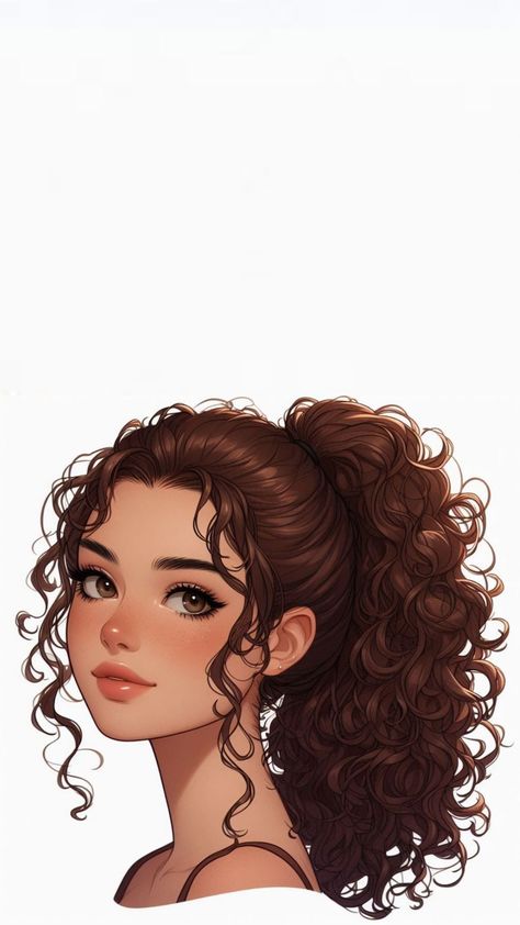 Beautiful hand-drawn portrait illustrations 🎨  Inspiring and unique portrait illustrations created with love. Perfect for your next project! #handdrawnillustrations #portraitillustrations #illustration . #Digital_Portrait_Art_Character_Design #Cute_Drawings_Of_People #Curly_Hair_Cartoon #ليلو_وستيتش Curly Hair Girl Art Illustration, Digital Portrait Art Character Design, Hair Aesthetic Wallpaper, Female Illustration Art, Curly Art, Cute Drawings Of People, Curly Hair Cartoon, Girl Digital Art, Elegant Portrait