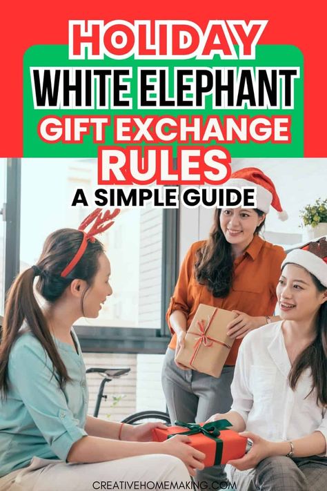 Hosting a White Elephant gift exchange? 🎉 Dive into our essential rules and tricks to keep the fun rolling! Discover how to choose the best gifts, engage your guests, and create lasting memories this holiday season! White Elephant Gift Exchange Rules, Gift Exchange Rules, Chinese Gift Exchange, White Elephant Rules, Gift Exchange Party, White Elephant Gift Exchange, Best White Elephant Gifts, White Elephant Game, White Elephant Party