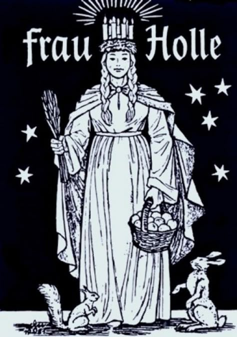 The Lost Female Figures of Christmas - Part I. Frau Holle. #Mythology Sankta Lucia, Yule Celebration, Pagan Christmas, Solstice Celebration, Yule Winter Solstice, Yule Christmas, Pagan Gods, Wheel Of The Year, Kwanzaa