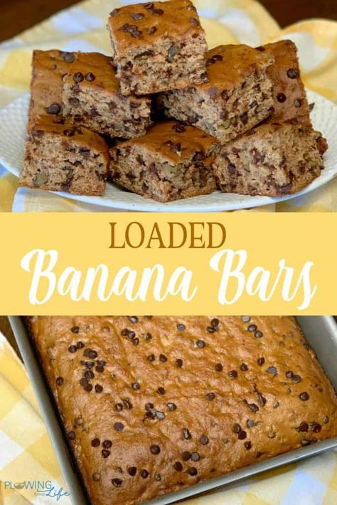 Easy Breakfast Bread, Loaded Recipes, Banana Bread Bars, Recipes Banana, Banana Bars, Breakfast Bread, Chocolate Bread, Traditional Recipes, Yummy Dessert