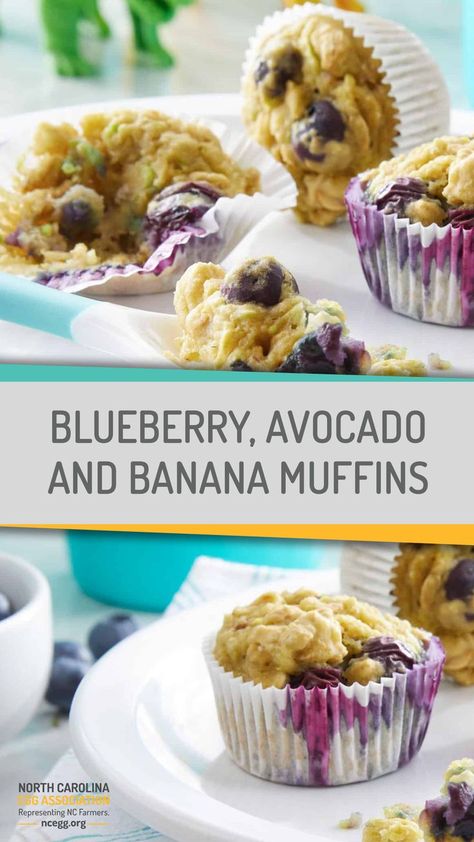 Ways To Eat Eggs, Avocado Muffins, Banana Baby Food, Easy Egg Recipes, Banana Blueberry Muffins, Healthy Snacks To Make, Recipe For Breakfast, Simple Muffin Recipe, Avocado Banana