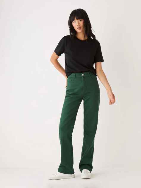 Pine Green Outfit, Olive Green Outfit, Frank And Oak, Leg Pants Outfit, Straight Leg Pant, Pine Green, Green Outfit, Pants Outfit, Straight Leg Pants